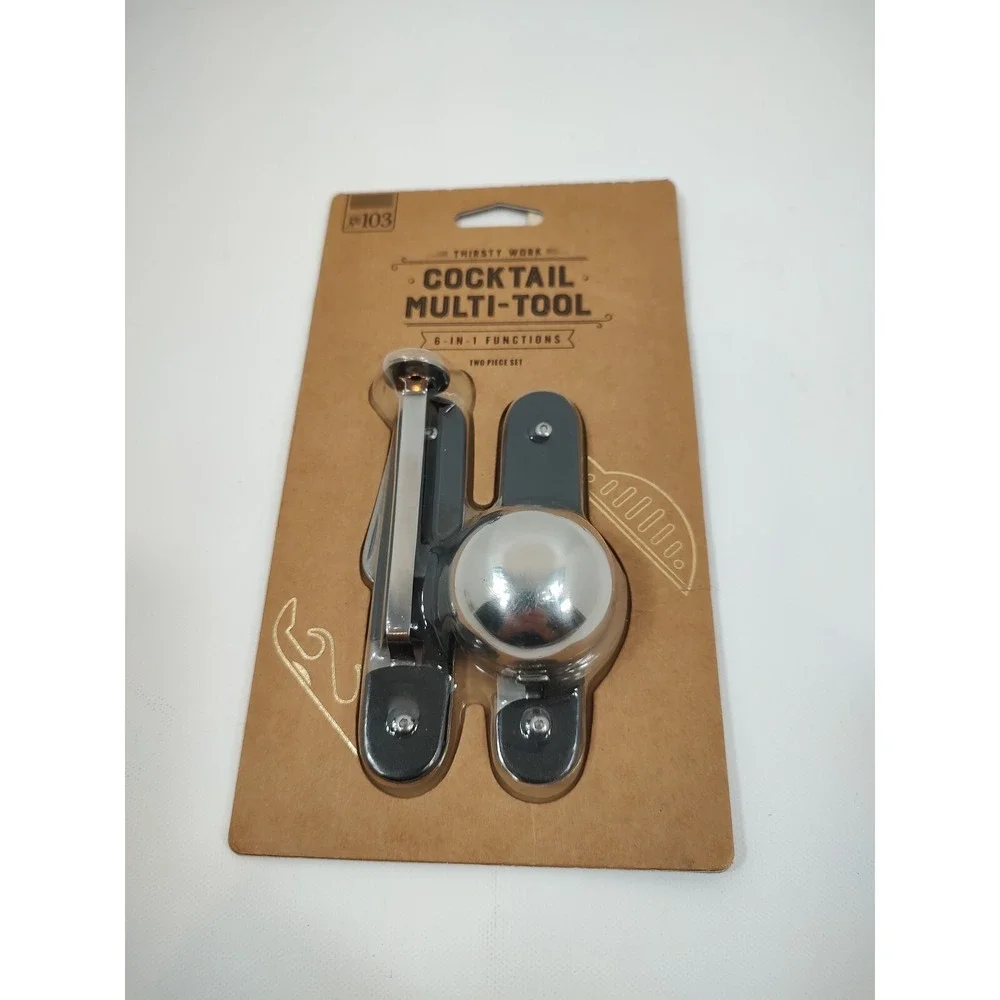 Cocktail‎ Multi-Tool - 6-IN-1 Functions - Two Piece Set - New in Orig Pkg